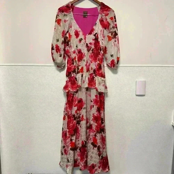 Women's Taylor Floral Dress Size Unspecified/See pics for measurement/Pink White - Picture 13 of 16